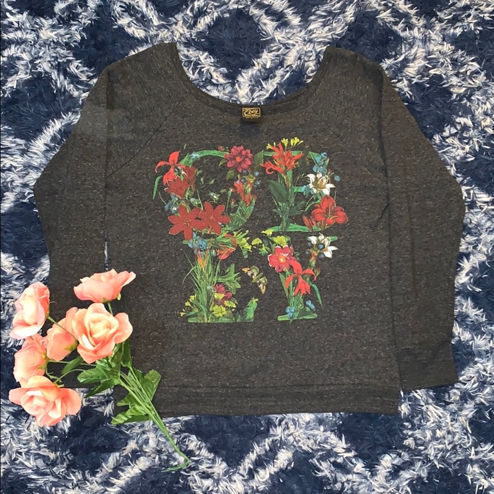 OBEY Floral Print Crewneck
